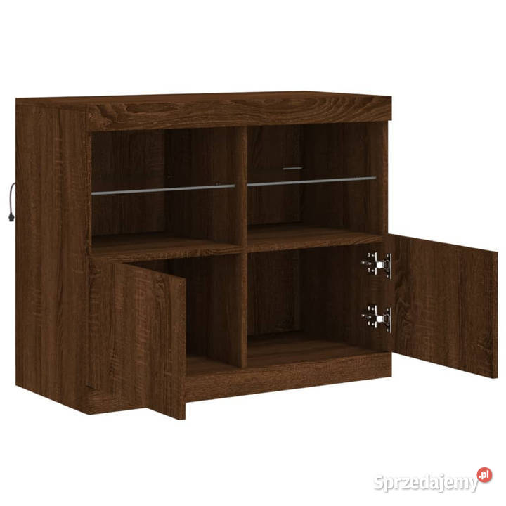 Szafka z oświetleniem LED brązowy dąb 81x37x67 mazowieckie Warszawa