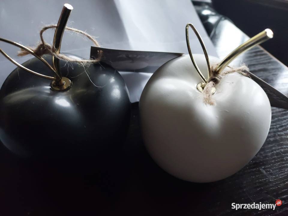 ceramiczne jabłko decorative JJA białe i czarne Wrocław