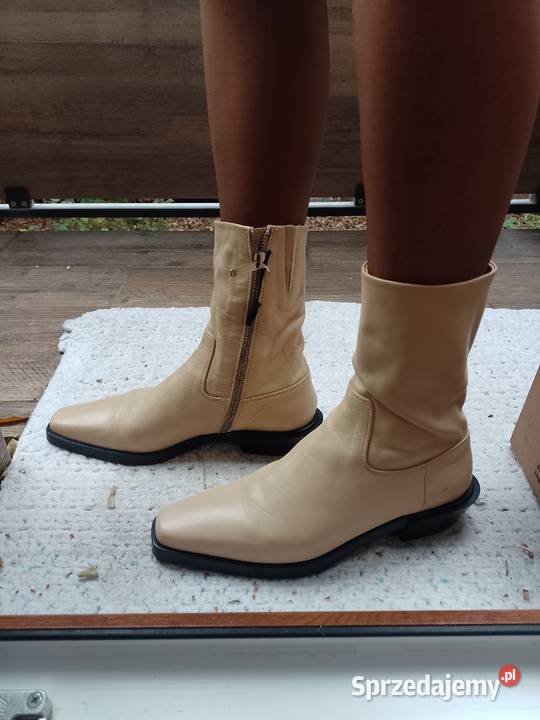 38 ZARA Real Leather skórzane Botki z Madrytu małopolskie