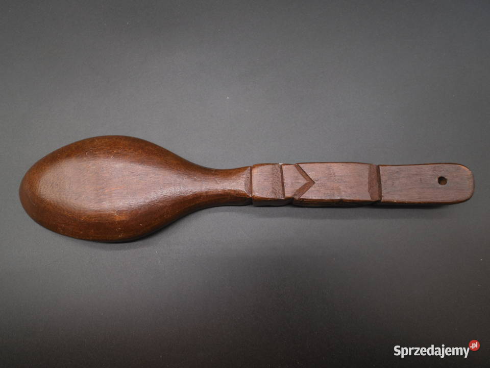 Stara drewniana łyżka do zawieszenia wielkopolskie Raszków