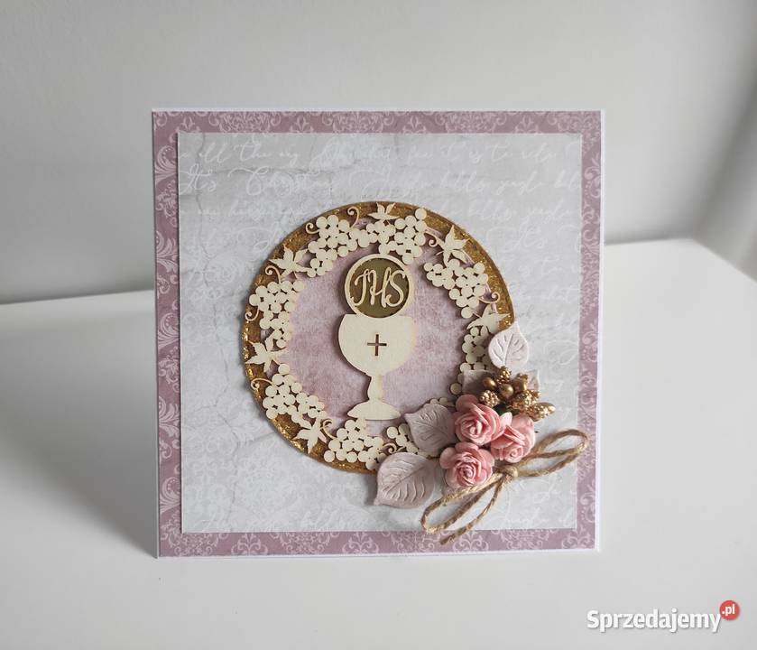 Kartka okolicznościowa ręcznie robiona Komunia