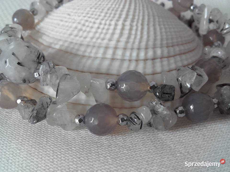 Naszyjnik agat kwarc hematyt Warszawa