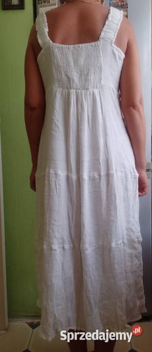 38M Długa biała sukienka letnia z Londynu NOWA Spódnice i sukienki Kraków