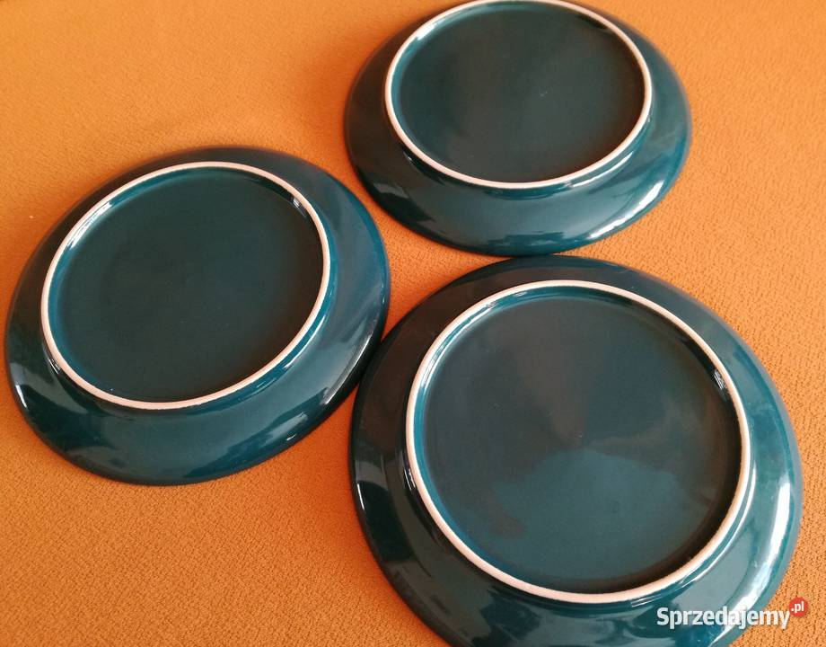 Talerzyki zielone 3 średnica 16Ceramika odcienie brązowego Łódź