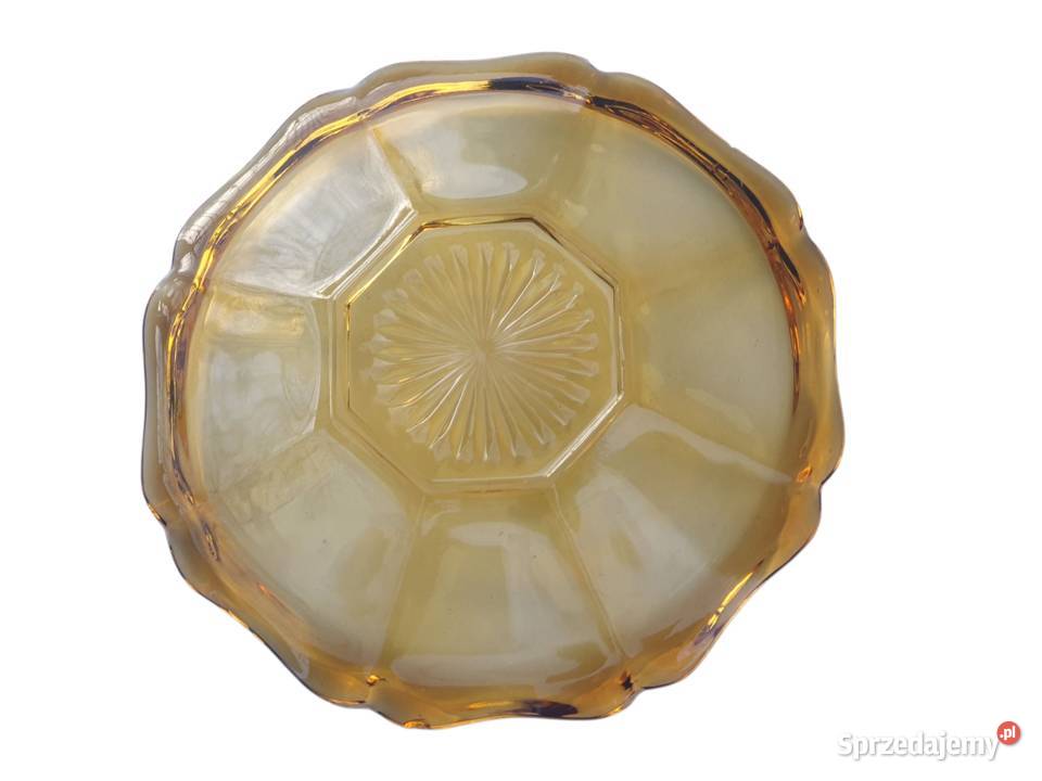 Stara szklana patera talerz misa ozdobna w śląskie Cieszyn