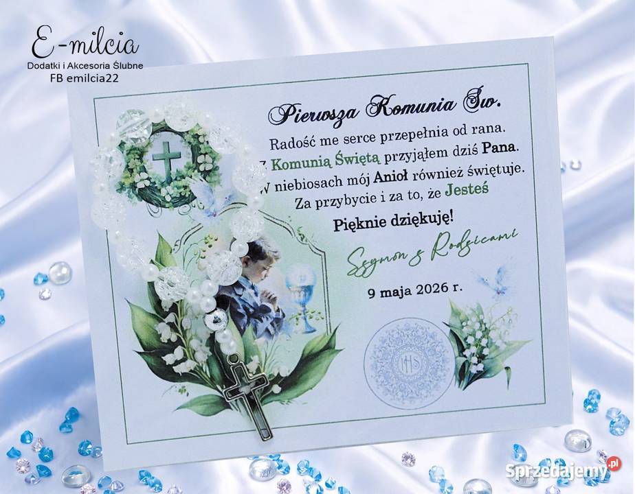 Podziękowania Gości I Komunia Św Chrzest FB Zielona Góra