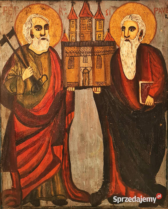 Ikona Święci Piotr i Paweł XIX wiek 0343 mazowieckie Warszawa