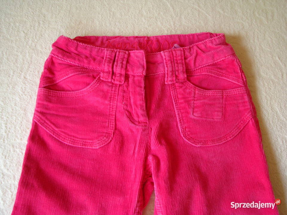 Urocze spodnie dziewczęce różowy sztruks małopolskie Brzegi