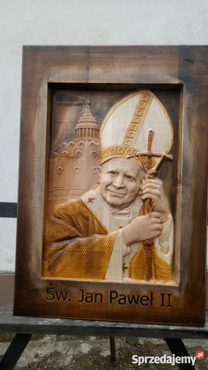 PapiezJan Pawel IIPlaskorzezbaDrewno Antyki, Sztuka, Kolekcje Radymno sprzedam