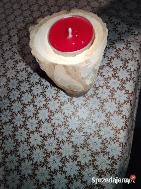 Świecznik drewniany wysoki średni Szubin