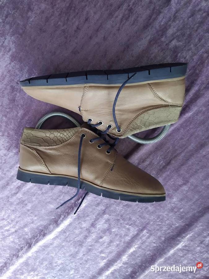 brązowe półbuty bianco 37 skórzane delikatna 23cm Półbuty Białka