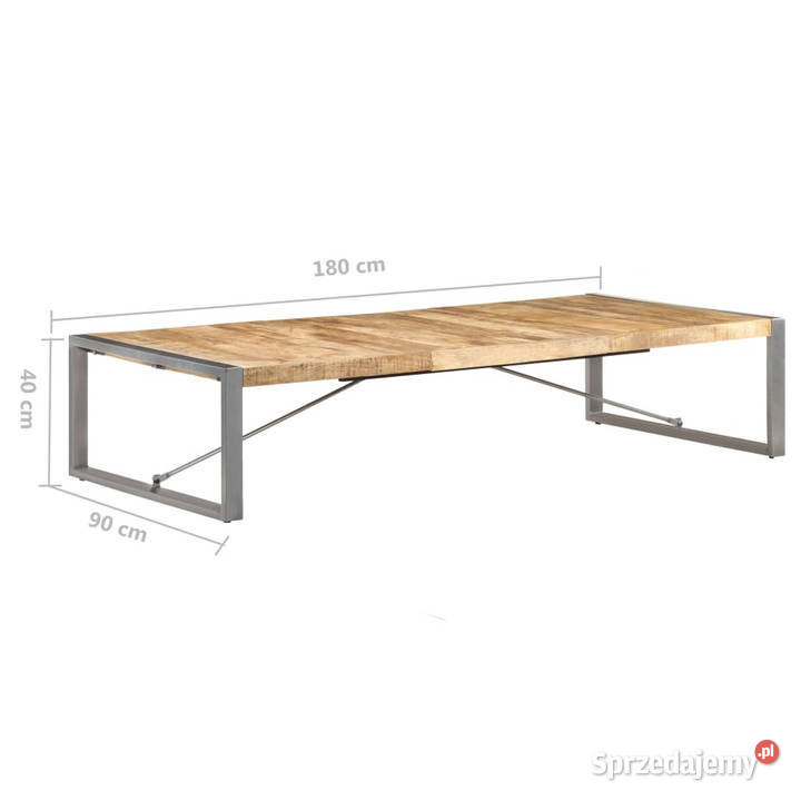 Stolik kawowy 180 x 90 x 40 surowe drewno mango Stoły Warszawa