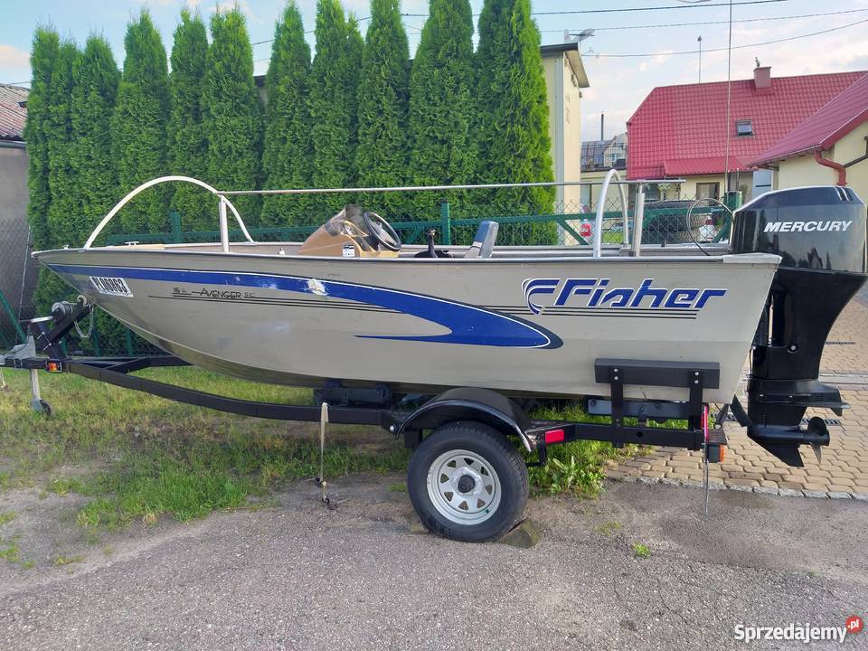 Łódź wędkarska z silnikiem zaburtowym Mercury 50 Jazowa