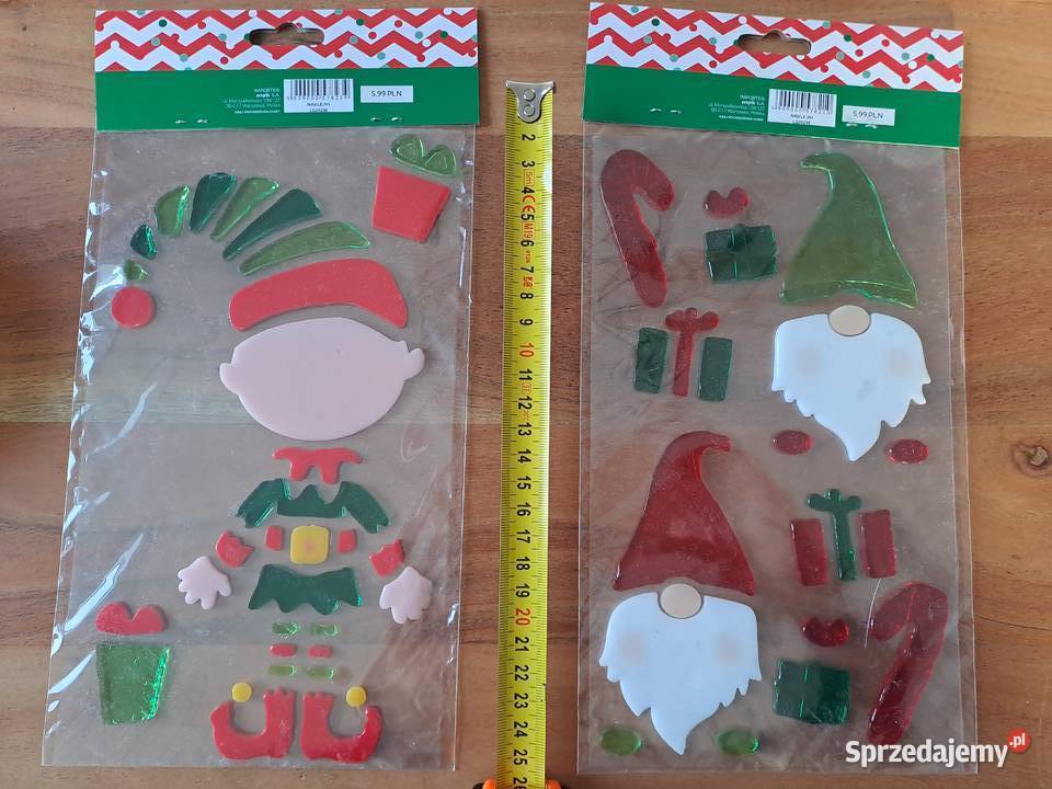 Naklejki żelowe świąteczne na okno gnom skrzat Warszawa