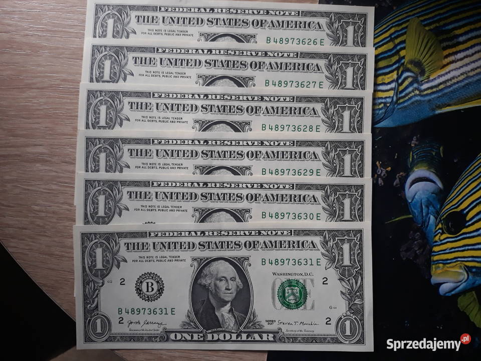 6 x 1 Dolar G Washington 2017 r mennicze kolejne Numizmatyka wielkopolskie Konin sprzedam