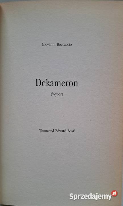 Dekameron Giovanni Boccaccio twarda łódzkie Łódź