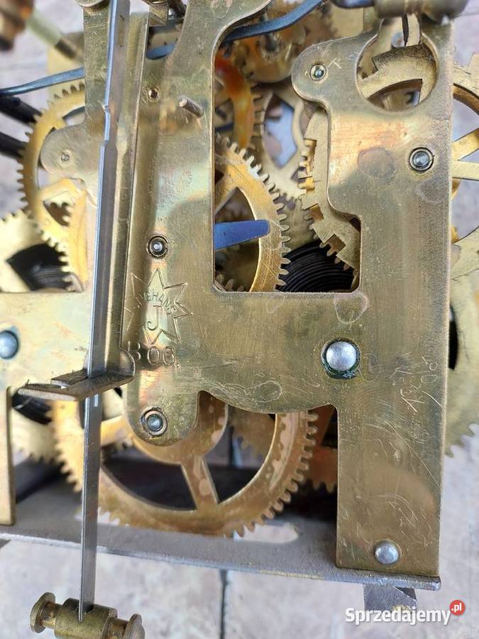 663 Mechanizm starego zegara ściennego Junghans Antyki Tczew