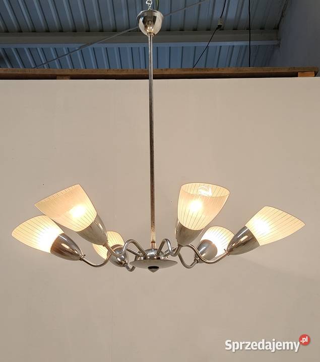 lampa wisząca sufitowa vintage art Deco żyrandol Radomsko