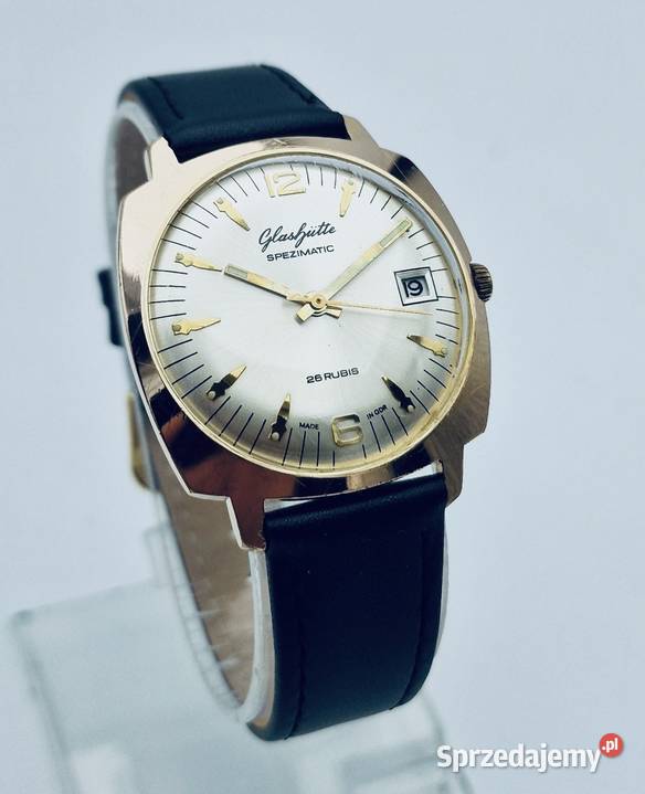 Pozłacany zegarek GLASHUTTE SPEZIMATIC 26 rubis kujawsko-pomorskie