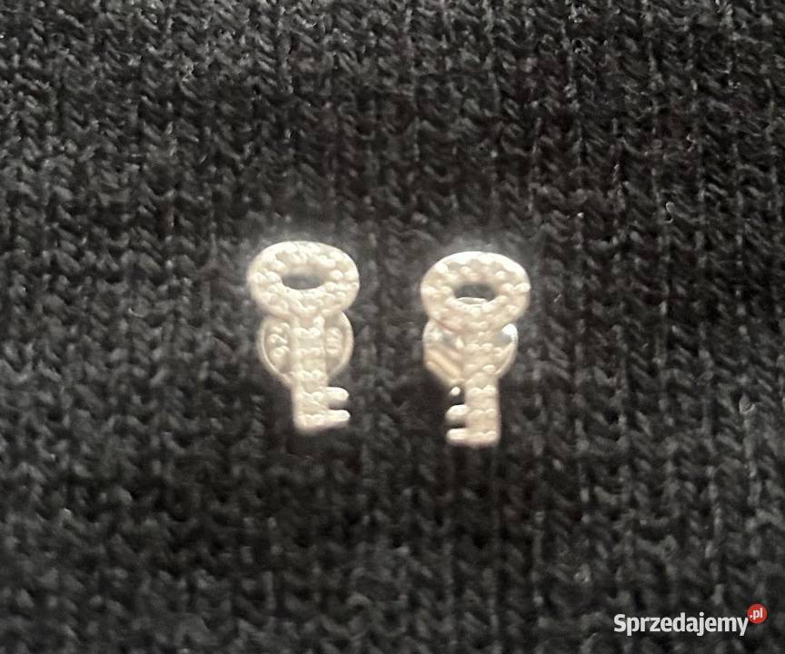 Kolczyki kluczyki cyrkonie srebro 925 Wrocław