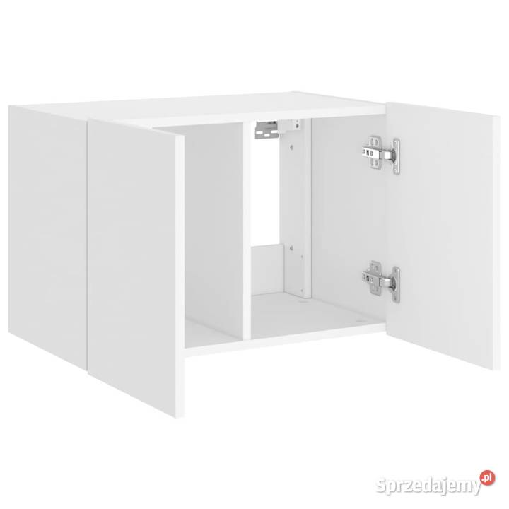 Ścienna szafka TV z LED biała 60x35x41 WM837302