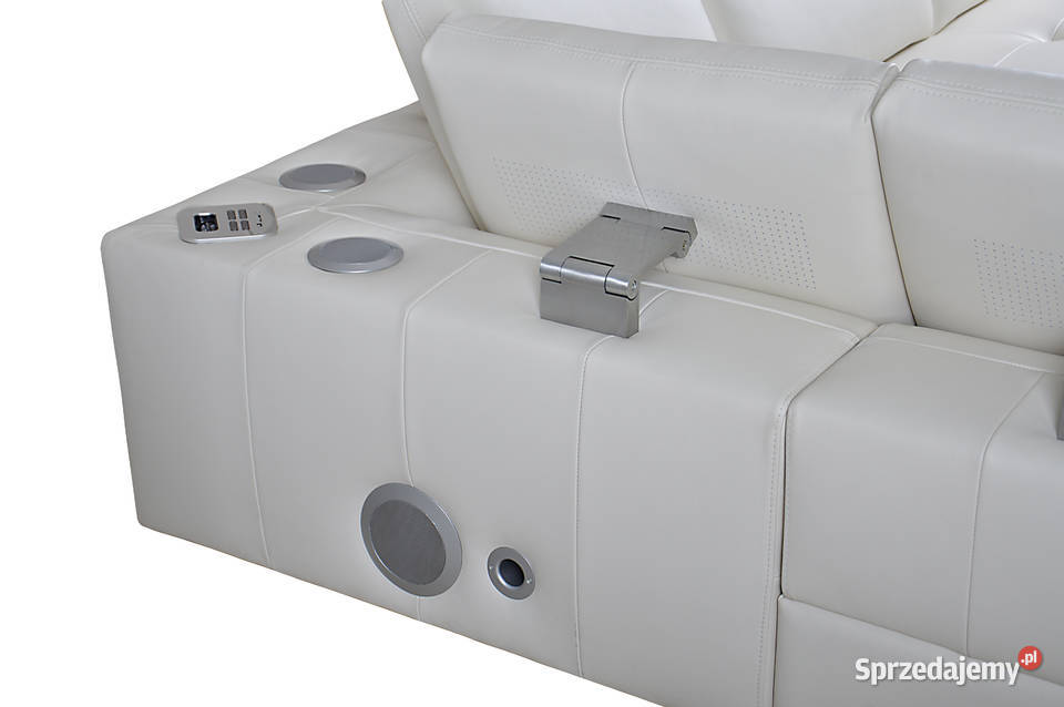 Nowoczesny Narożnik Regulacja Głębokości Skóra 282cm Toruń