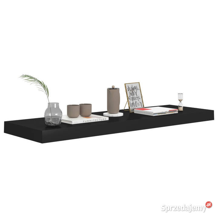 Półki ścienne 4 czarne 80 x 235 x 38 MDF Półki Warszawa