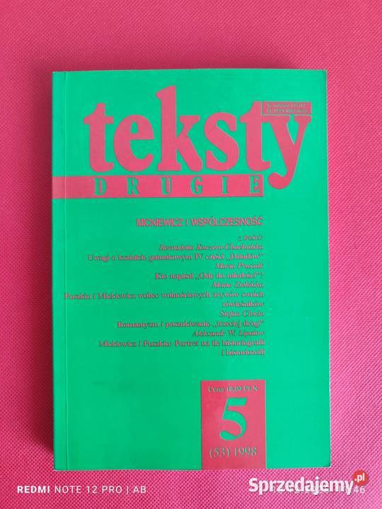Teksty Drugie 5 53 1998 Mickiewicz i śląskie Katowice