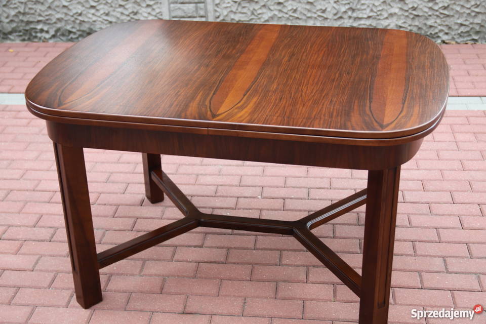 Stół stary artdeco rozkładany zgrabny okazja