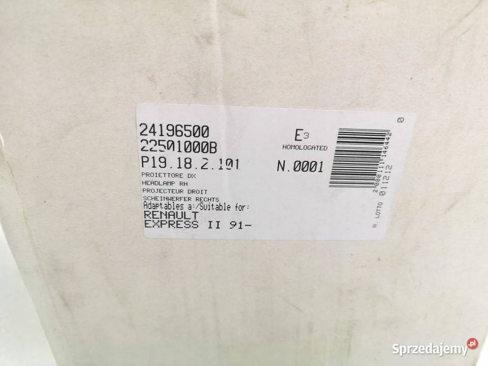 LAMPA PRAWY TYŁ RENAULT EXPRESS II 9102 24196500 osobowe