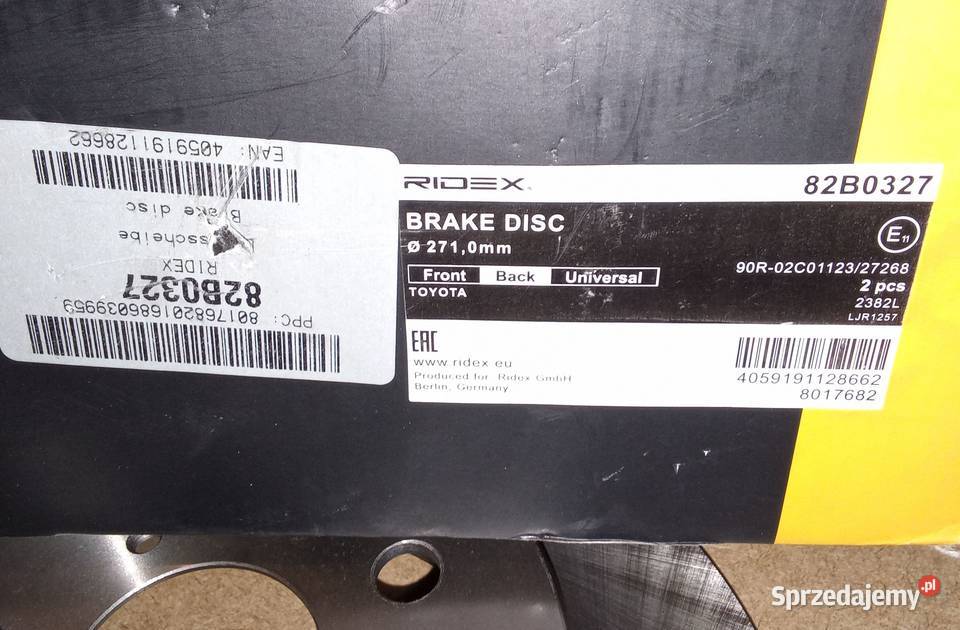 Tarcze hamulcowe tył tylne 2 Toyota Avensis T22 dolnośląskie Wrocław