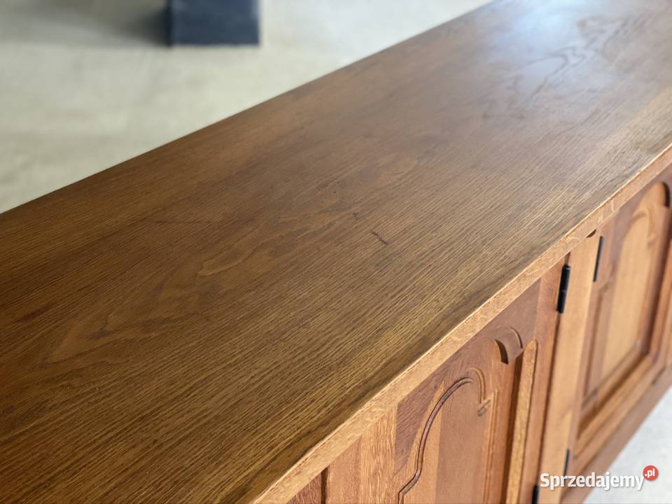 Długa dębowa komoda rustykalna sideboard 244cm Budno