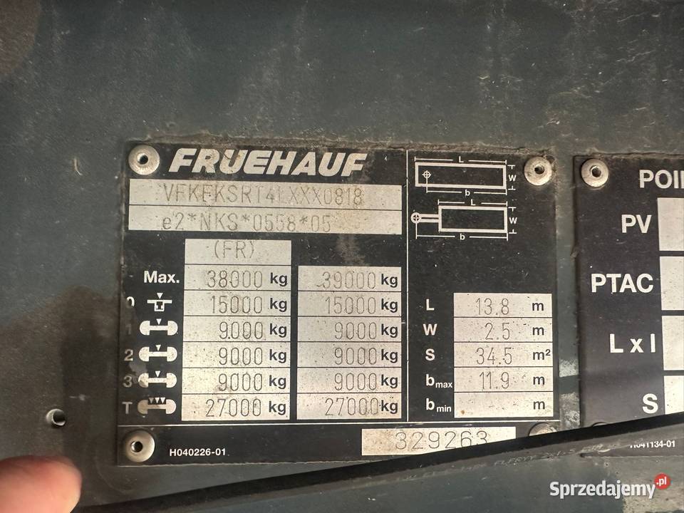 Naczepa Izoterma BOX Fruehauf