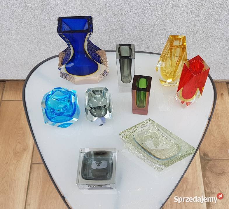 murano sommerso włoskie szkło wazony Myszków