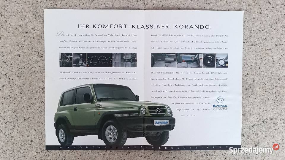 SSANG YONG Korando Musso Prospekty