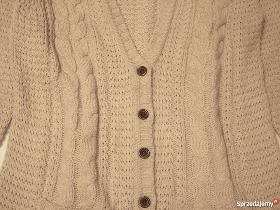 Wspaniały sweter ciepły kieszenie luźny 44 46 Inny materiał