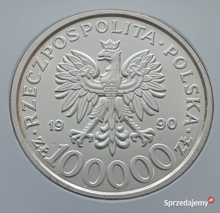 100 000 Solidarność 1990 r Typ B 4 GCN MS 63