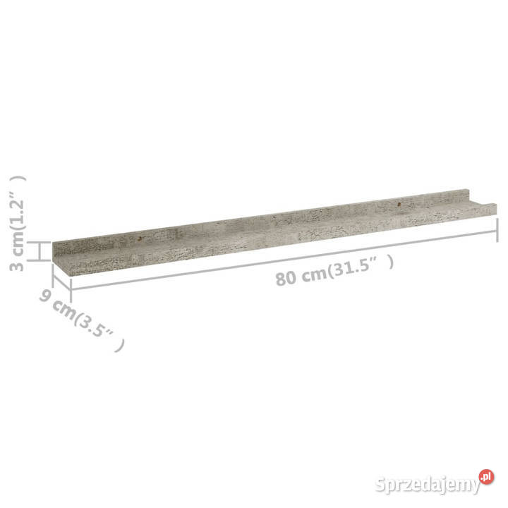 Półki ścienne 4 szarość betonu 80x9x3 WM326706 Warszawa