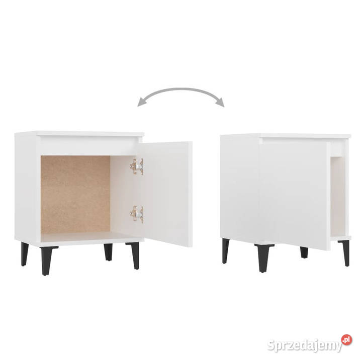 Szafki nocne z metalowymi nóżkami białe 40x30x50 mazowieckie Warszawa