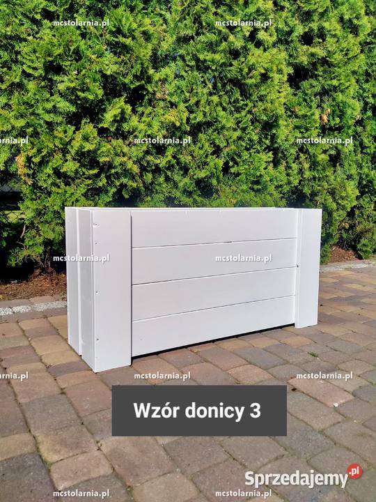 Donica z pergolą płot lamelowy lamele doniczka mazowieckie
