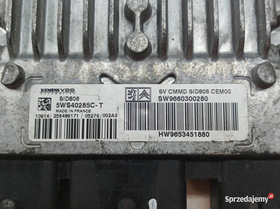 STEROWNIK SILNIKA 5WS40285CT 9660300280 14 HDI Rok produkcji 2006 Części samochodowe