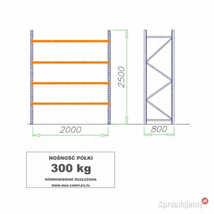 REGAŁ METALOWY MAGAZYNOWY WYTRZYMAŁY MOCNY MRC26 Kwidzyn
