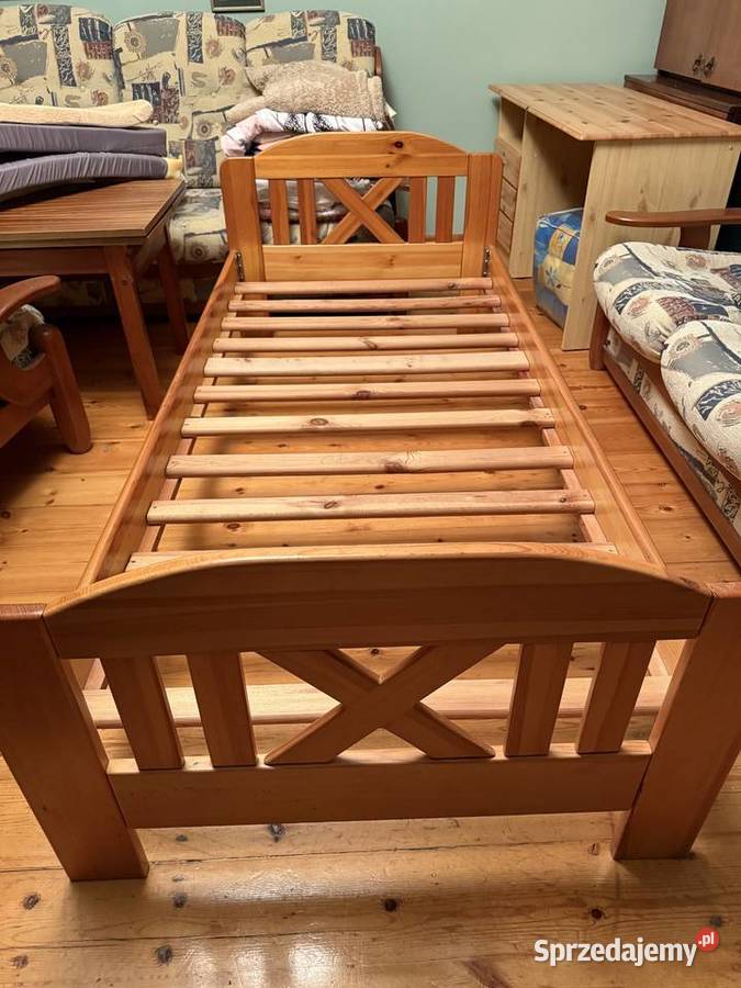 Łóżko drewniane z materacem 90x200 90cm Lublin