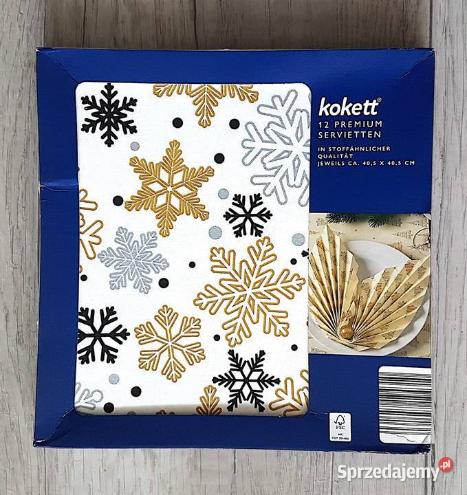 Zestaw 12 serwetek świąteczne gwiazdki na białym małopolskie Chrzanów
