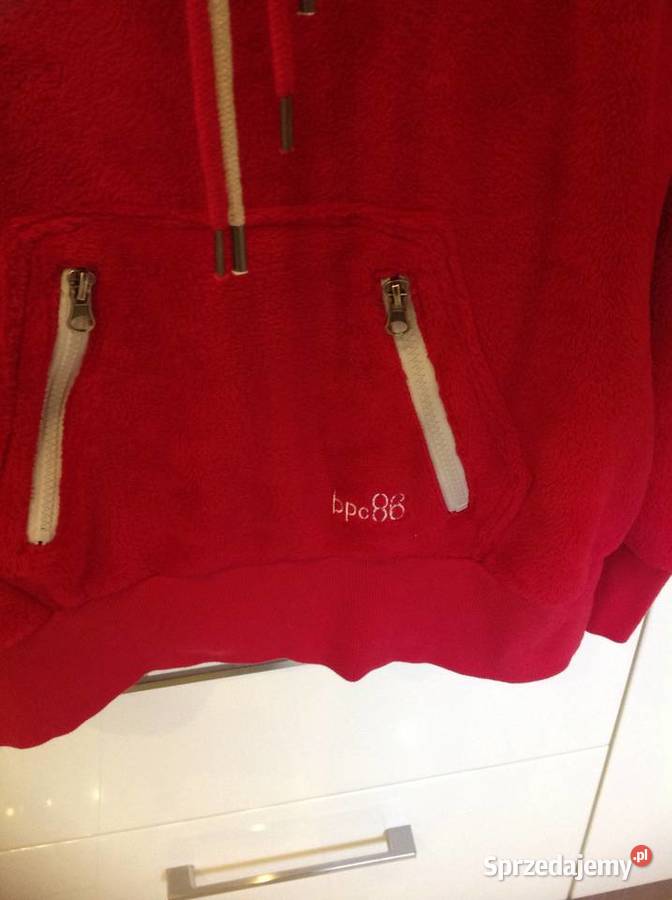 Gruba Bluza Welurowa Czerwona Damska bpc 86 Rozmiar 36(S) Nowa Sól sprzedam