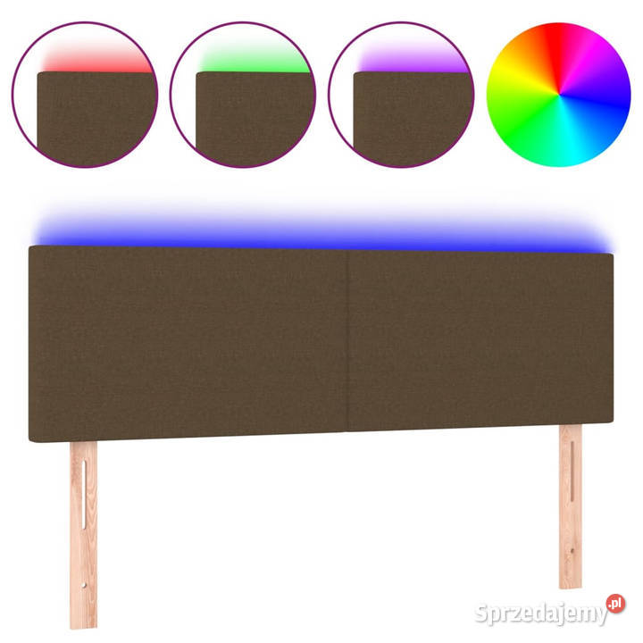 Zagłówek do łóżka z LED ciemnobrązowy 144x5x7888 Warszawa