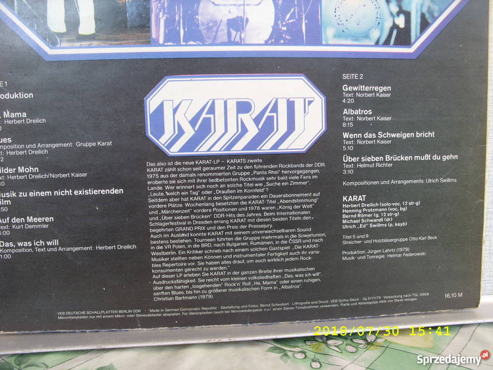 Rock LP KARAT AMIGA DDR 4 Sztuki płyta winylowa Wołów