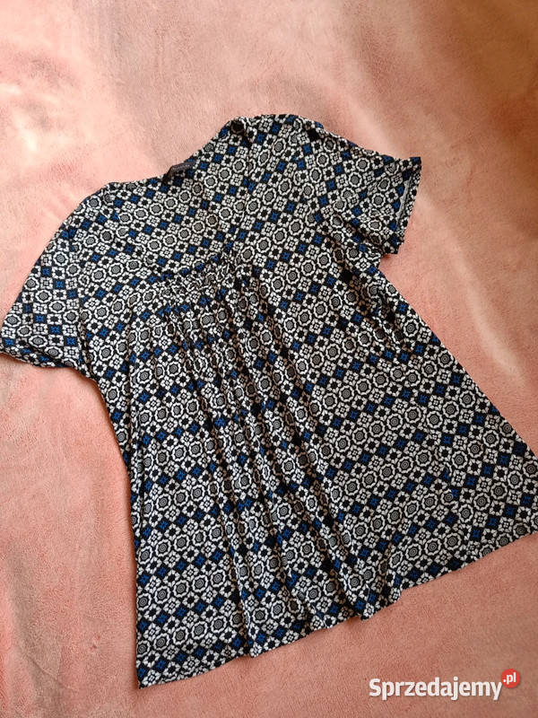 Wiskozowa niebieska bluzeczka we wzór MS r L XL Dąbrowica