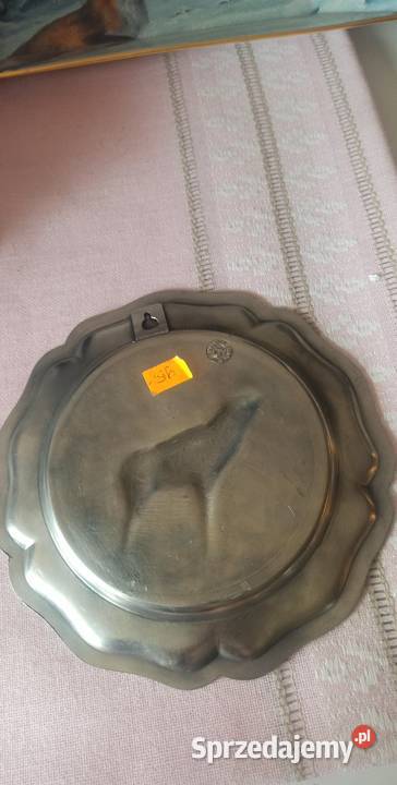 Talerz z cyny z jeleniem Syg Kassack Germany Do Gdańsk