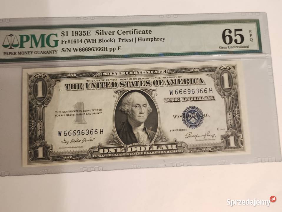 Banknot USA 1 1935E PMG 65 Silver Certificate Rzeszów